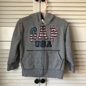 GAP USA American Flag Boys Zip Hoodie